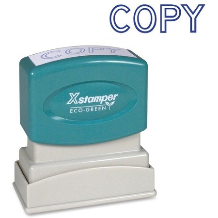 XSTAMPER "Copy" Pre-inked Stamp, 1/2"x1-5/8" Impression, Blue Ink XST1006